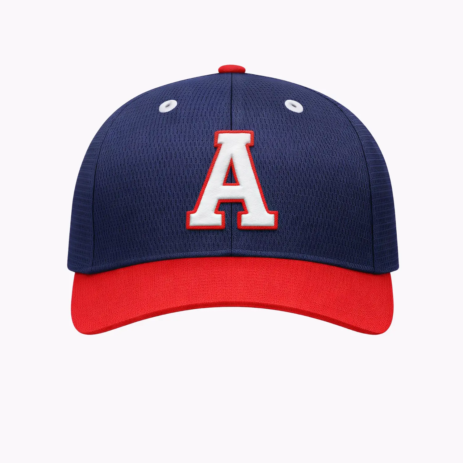 A premium structured black baseball cap with a grey mesh back and a vibrant 3D embroidered team logo on the front.