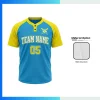 Custom Sublimation 2-Button Front Baseball Jersey with 150G Both Side Poly Lightweight