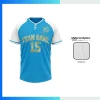 Premium Custom 2-Button Baseball Jersey – No Piping Full Sublimation Performance Mesh Uniform