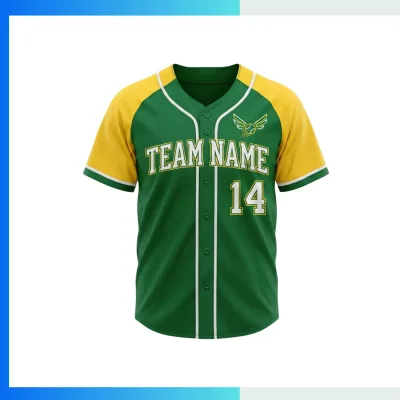 Custom Embroidered Full-Button Baseball Jersey – Solid Color Performance Mesh Team Uniform