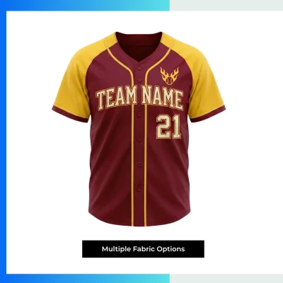 Custom Piped Full-Button Baseball Jersey with Embroidery – Solid Mesh Team Uniform
