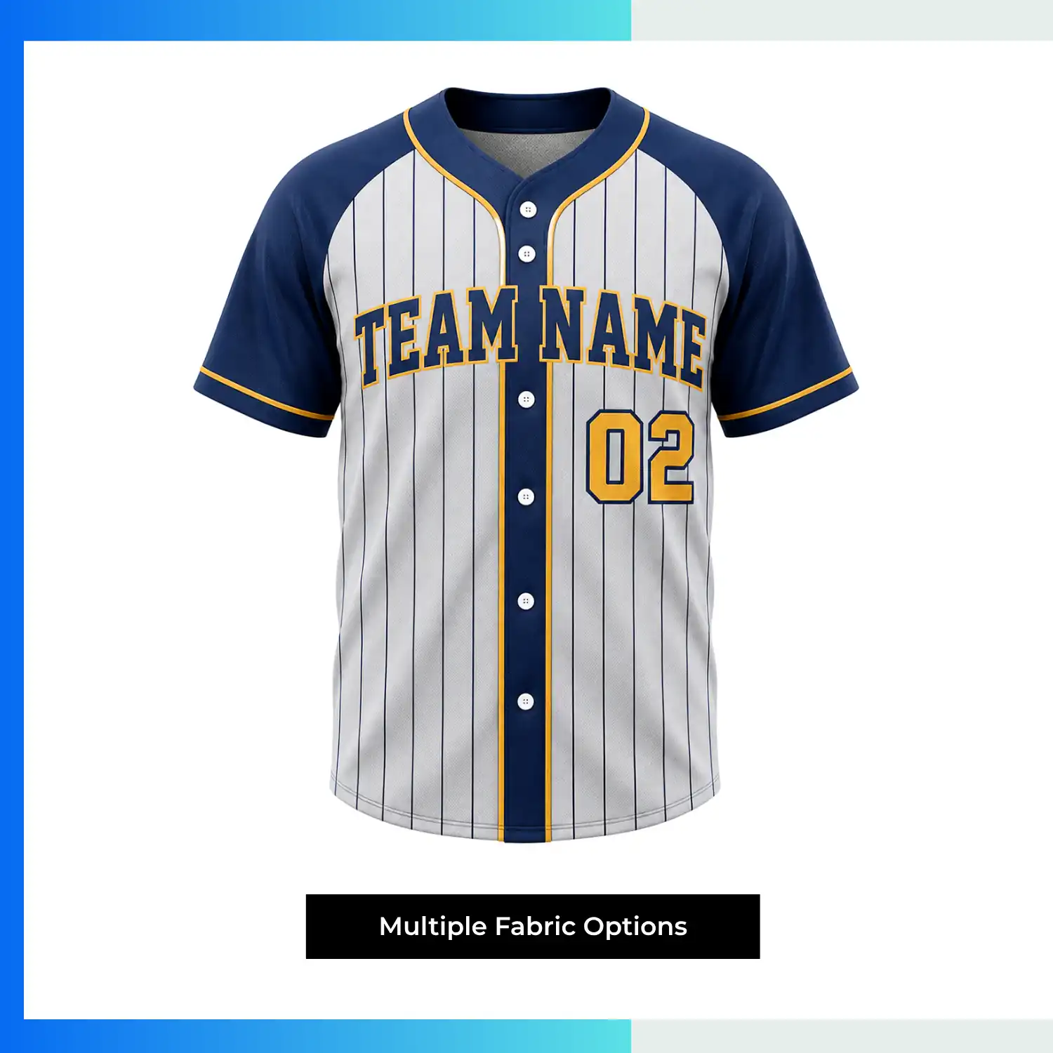 Custom Sublimated Full-Button Baseball Jersey – No Piping Performance Mesh Team Uniform