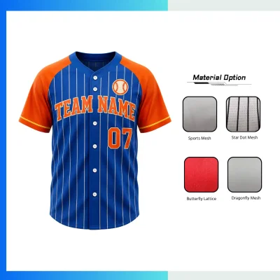 Custom Sublimated & Embroidered Full-Button Baseball Jersey – Premium No Piping Team Uniform