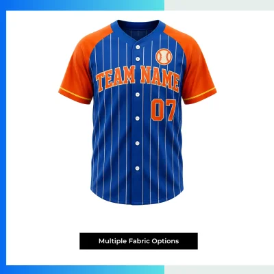 Custom Sublimated & Embroidered Full-Button Baseball Jersey – Premium No Piping Team Uniform