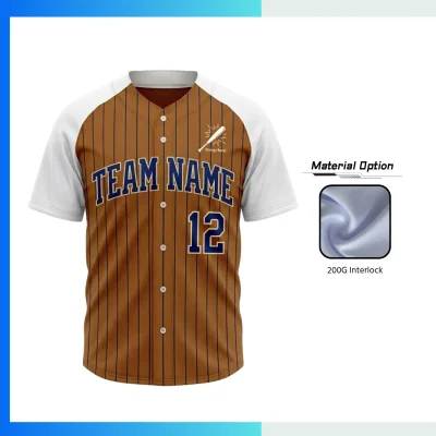 Custom Crew Neck Baseball Jersey – 200G Interlock Sublimated Team Uniform
