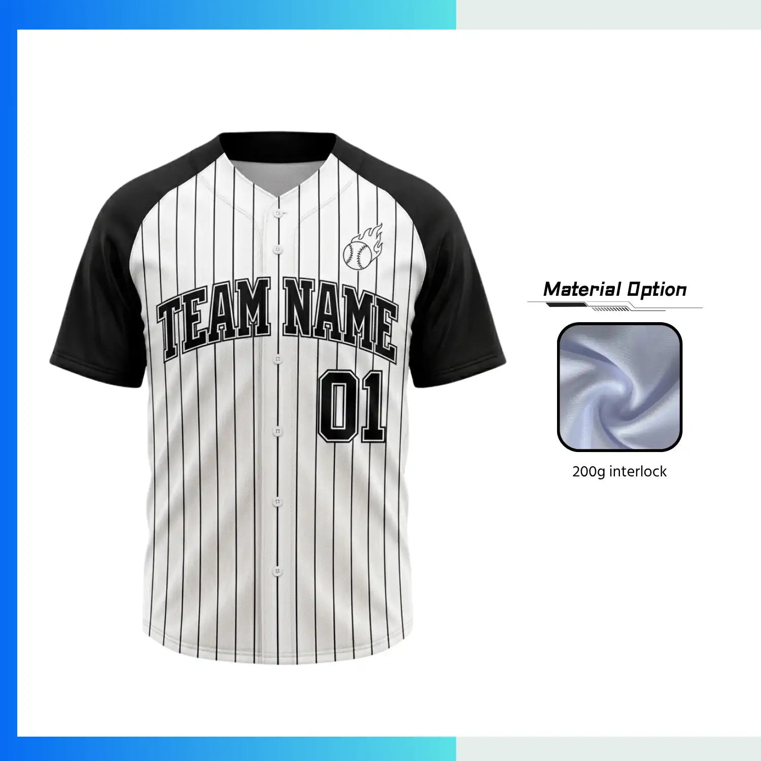Custom Tackle Twill Baseball Jersey – Full Button 200G Interlock Sublimated Team Uniform