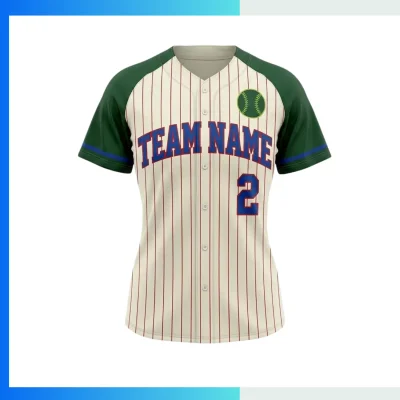 Women’s Custom Full Button Baseball Jersey – 150G Bee Eyes Mesh Sublimated Team Uniform