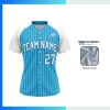 Women’s Custom Full Button Baseball Jersey – 160G Birdseye Mesh Sublimated Team Uniform