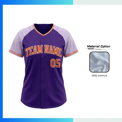 Custom Women’s Full-Button Baseball Jersey – Raglan Sleeve Sublimated Team Uniform