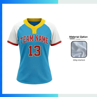 Custom Women’s 2-Button Baseball Jersey – Raglan Sleeve Sublimated Team Uniform (WXS–W4XL)