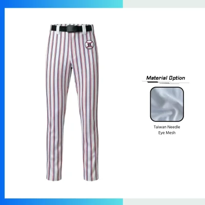 Custom Striped Baseball Pants – Full-Length Premium South Korea Silk Team Uniform Pants