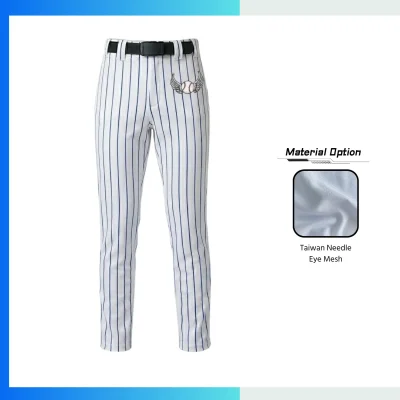 Custom Mesh Striped Baseball Pants – Full-Length Taiwan Needle Eye Breathable Team Uniform Pants