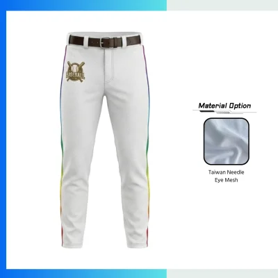 Custom Mesh Contrast Pocket Baseball Pants – Taiwan Needle Eye Breathable Full-Length Team Uniform Pants