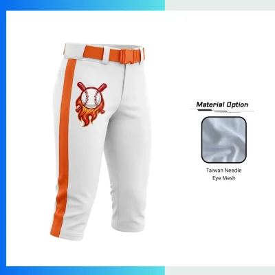Custom Crop-Length Baseball Pants – South Korea Silk Premium Mid-Calf Team Uniform Pants with Contrast Pocket