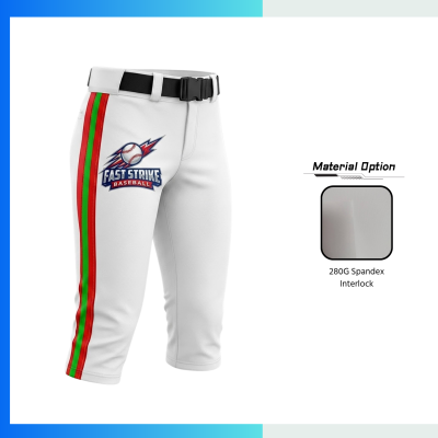 Custom Sublimated Cropped Baseball Pants – 280G Spandex Interlock Mid-Calf Athletic Team Pants