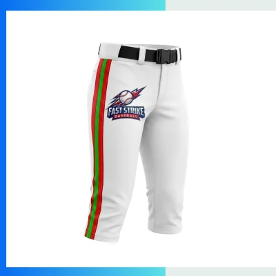 Custom Sublimated Cropped Baseball Pants – 280G Spandex Interlock Mid-Calf Athletic Team Pants