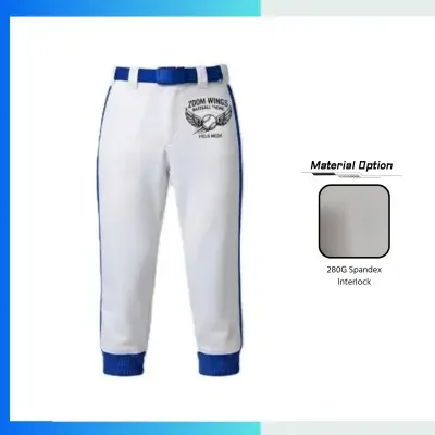 Custom Sublimated Capri Baseball Pants – 280G Spandex Interlock Below-Knee Athletic Team Pants