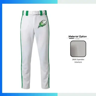 Custom Sublimated Full-Length Baseball Pants – 280G Spandex Interlock Athletic Team Uniform Pants