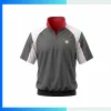 Custom Memory Velvet Quarter Zip Windbreaker Jacket – Short Sleeve Baseball Team Jacket with Embroidery Logo