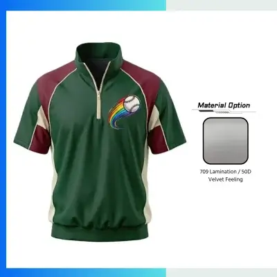 Custom Quarter Zip Baseball Windbreaker Jacket with Embroidery