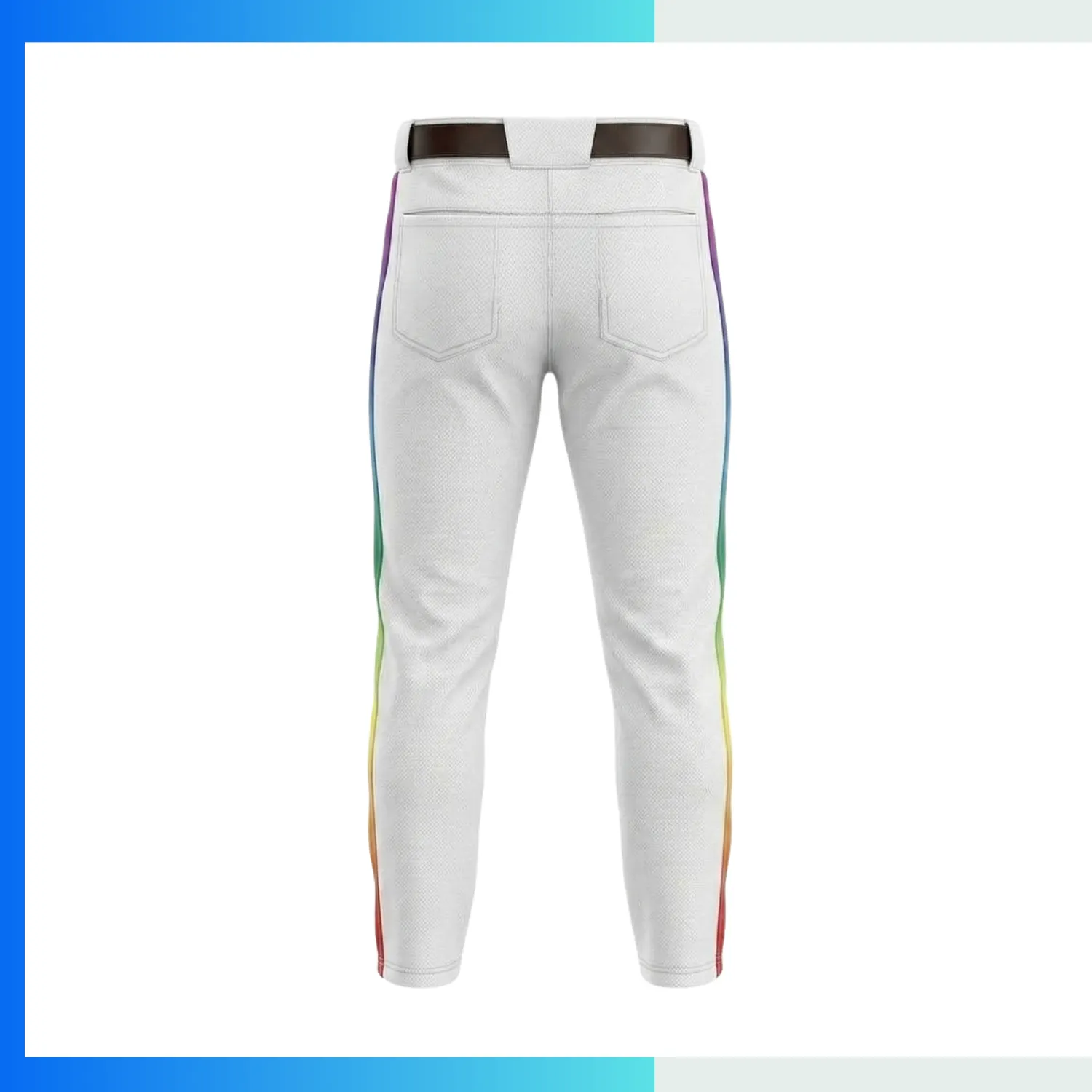 Custom Mesh Contrast Pocket Baseball Pants – Taiwan Needle Eye Breathable Full-Length Team Uniform Pants - Image 2
