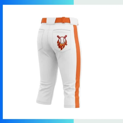 Alternative view of Custom Crop-Length Baseball Pants – South Korea Silk Premium Mid-Calf Team Uniform Pants with Contrast Pocket