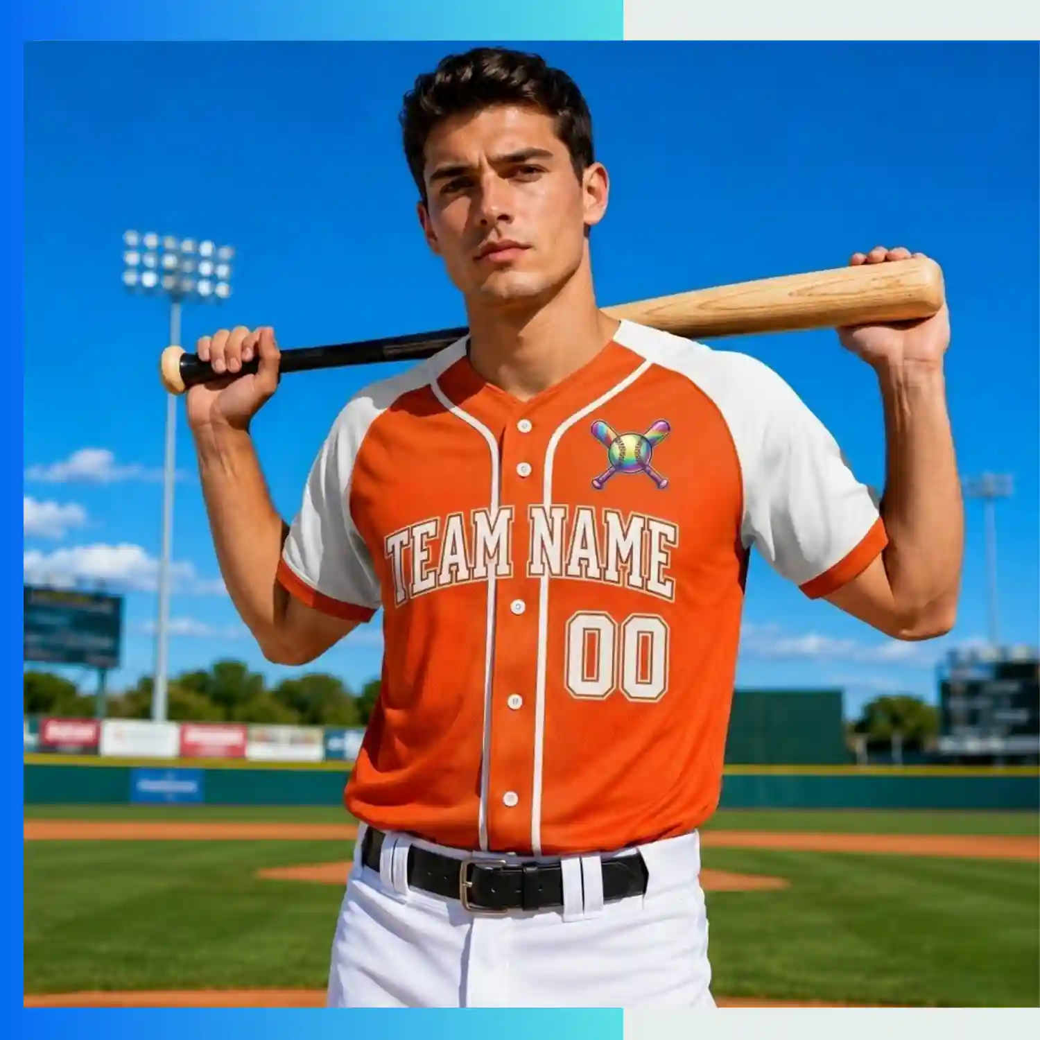 Custom Full-Button Baseball Jersey – 200G Interlock Sublimation Classic Team Uniform - Image 3