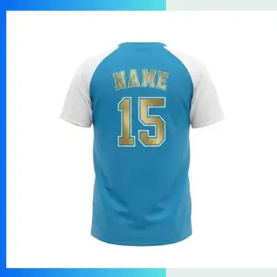 Alternative view of Premium Custom 2-Button Baseball Jersey – No Piping Full Sublimation Performance Mesh Uniform