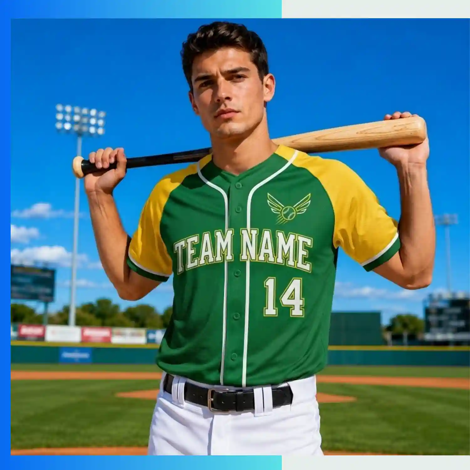 Custom Embroidered Full-Button Baseball Jersey – Solid Color Performance Mesh Team Uniform - Image 3