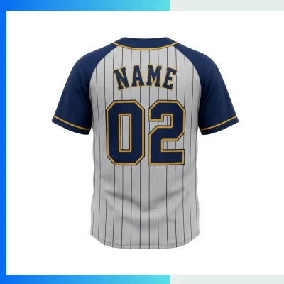 Alternative view of Custom Sublimated Full-Button Baseball Jersey – No Piping Performance Mesh Team Uniform