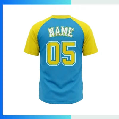 Alternative view of Custom Sublimation 2-Button Front Baseball Jersey with 150G Both Side Poly Lightweight