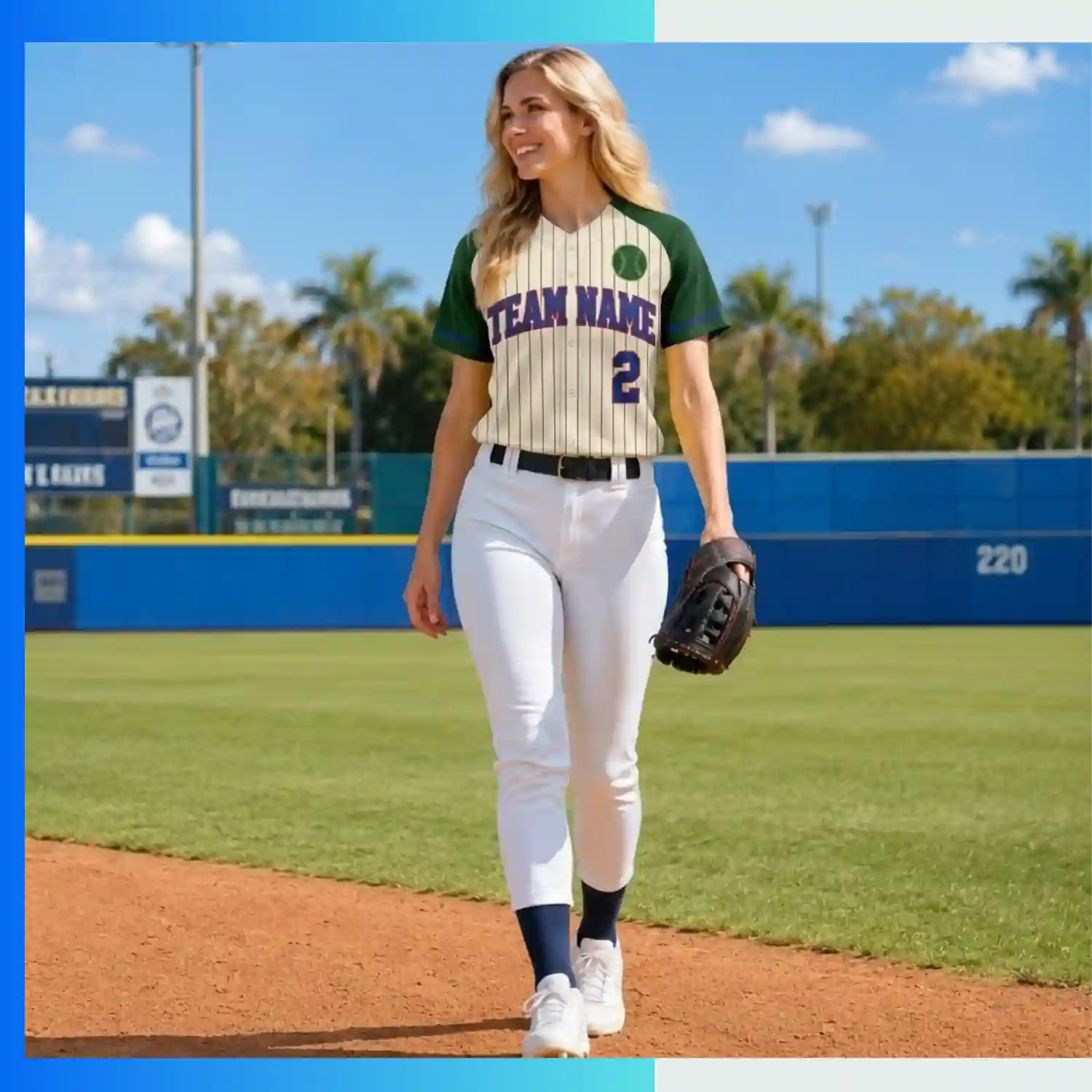 Women’s Custom Full Button Baseball Jersey – 150G Bee Eyes Mesh Sublimated Team Uniform - Image 3
