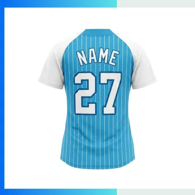 Alternative view of Women’s Custom Full Button Baseball Jersey – 160G Birdseye Mesh Sublimated Team Uniform