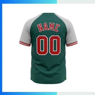 Alternative view of Custom Full-Button Baseball Jersey – Raglan Sleeve Sublimated Team Uniform