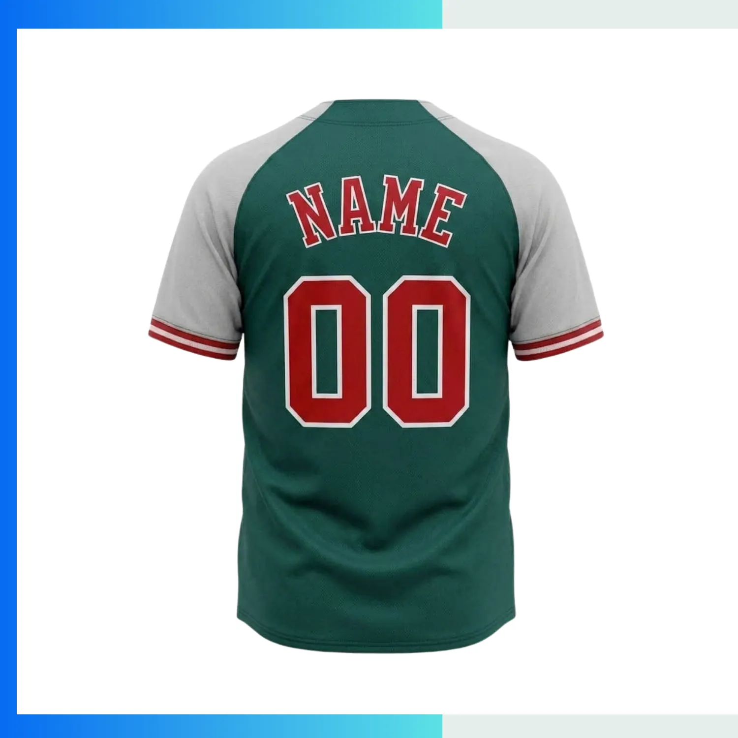 Custom Full-Button Baseball Jersey – Raglan Sleeve Sublimated Team Uniform - Image 2