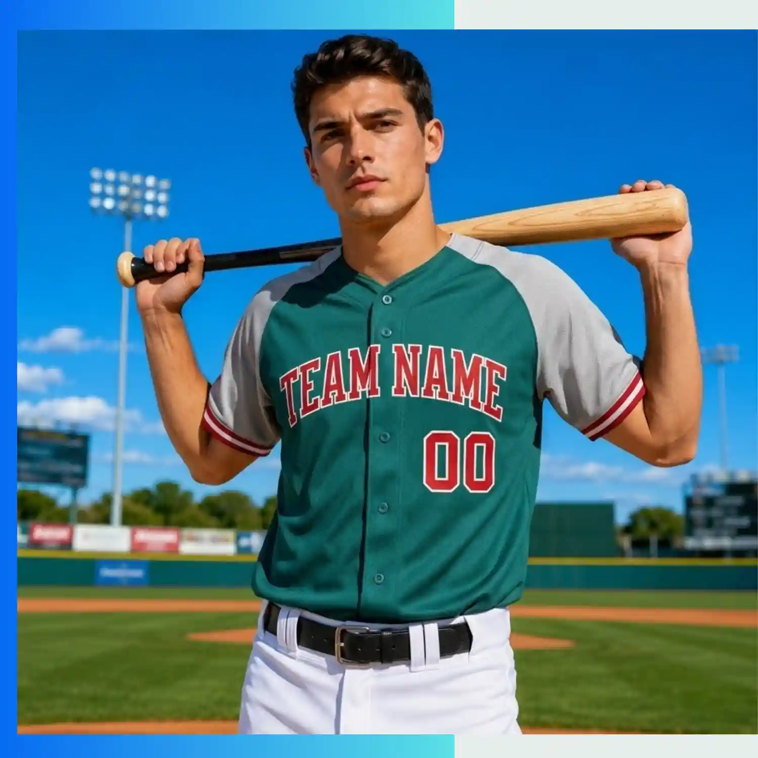 Custom Full-Button Baseball Jersey – Raglan Sleeve Sublimated Team Uniform - Image 3