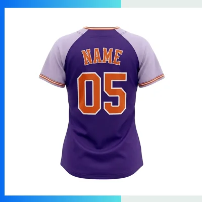 Alternative view of Custom Women’s Full-Button Baseball Jersey – Raglan Sleeve Sublimated Team Uniform