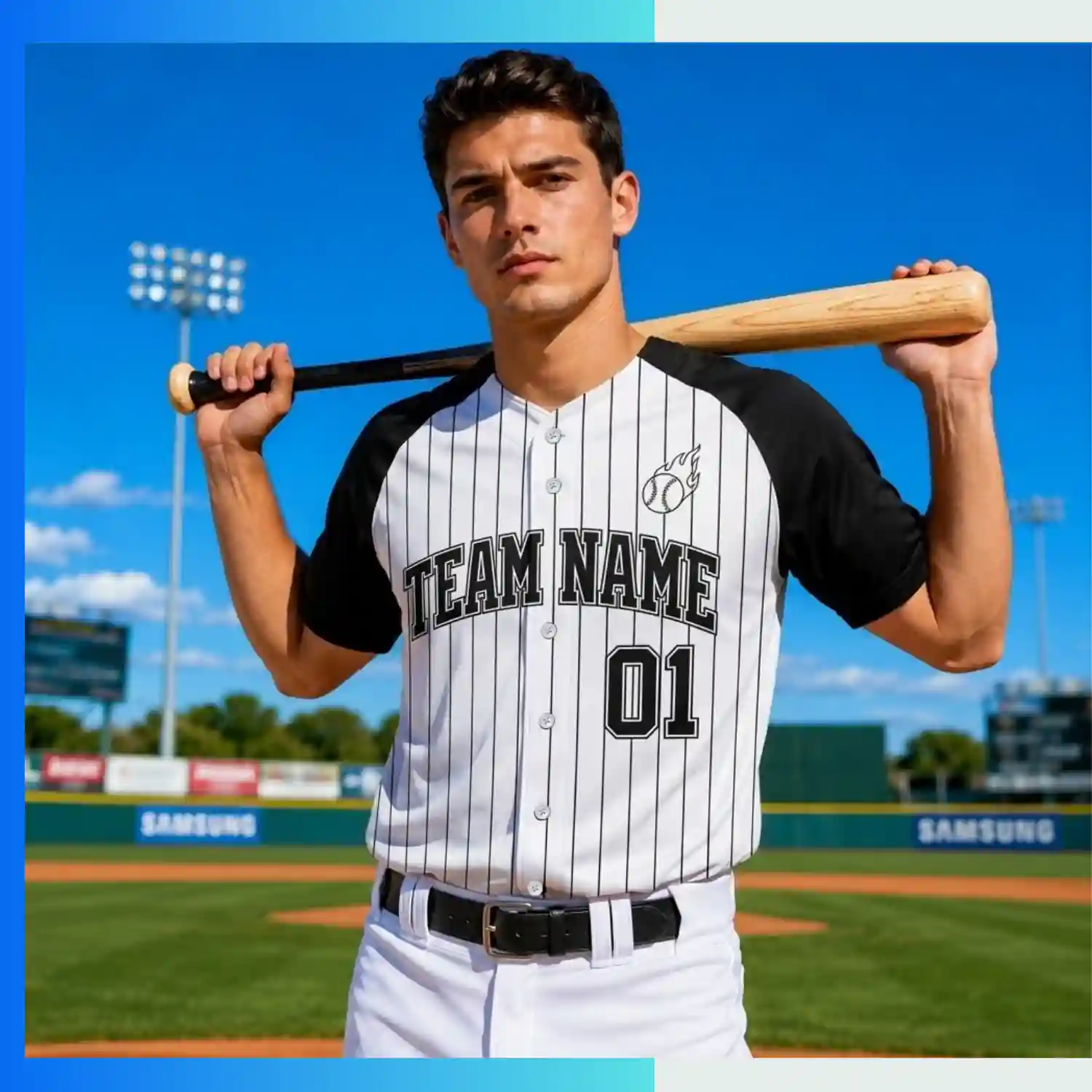 Custom Tackle Twill Baseball Jersey – Full Button 200G Interlock Sublimated Team Uniform - Image 3
