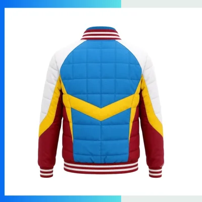 Alternative view of Premium Full Button Baseball Puffer Jacket with Inner Zipper – Custom Embroidered Team Outerwear