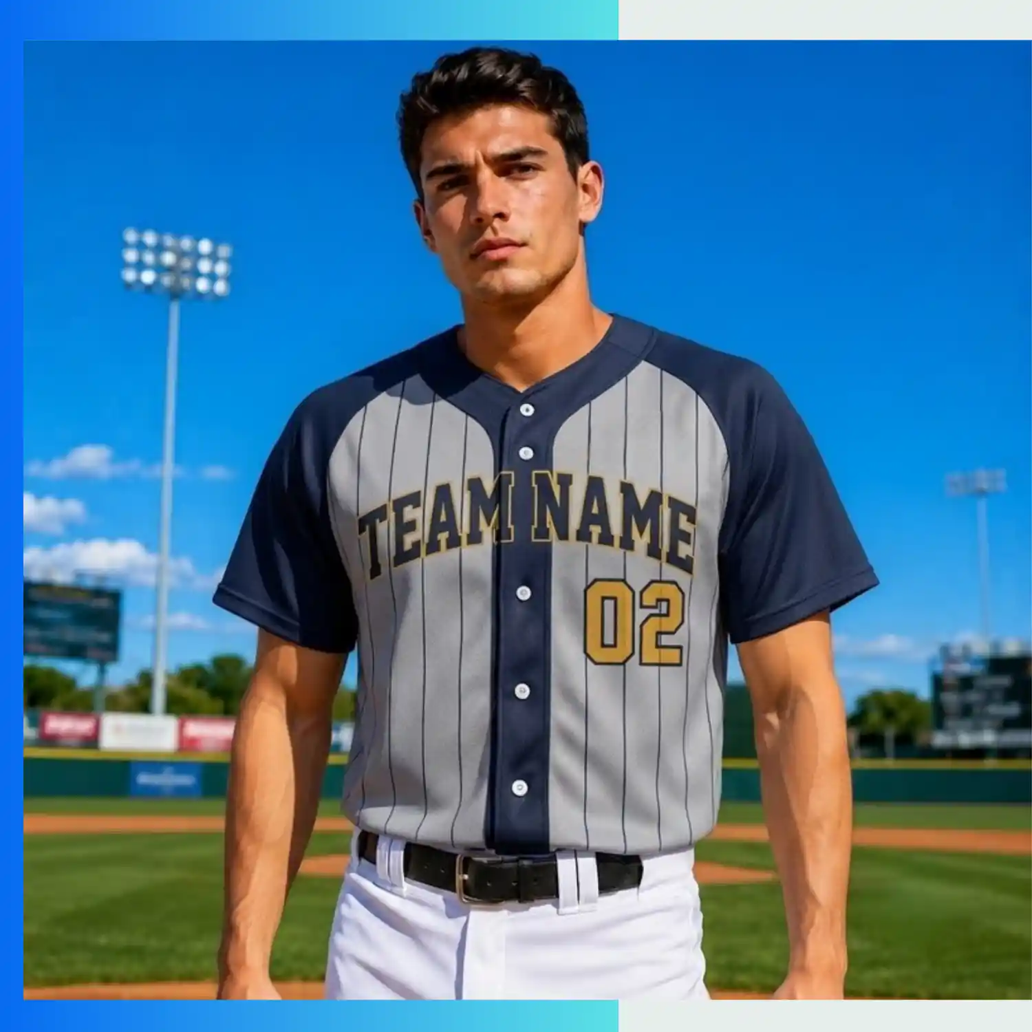 Custom Sublimated Full-Button Baseball Jersey – No Piping Performance Mesh Team Uniform - Image 3