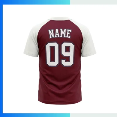 Alternative view of Sublimation 2-Button Front Baseball Jersey with 160G Birdseye Mesh