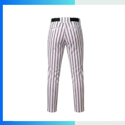 Alternative view of Custom Striped Baseball Pants – Full-Length Premium South Korea Silk Team Uniform Pants