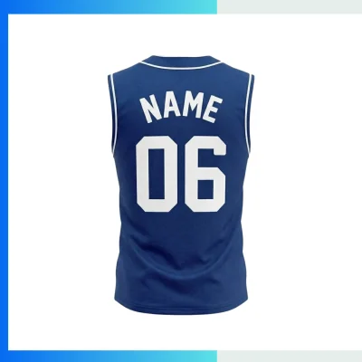Alternative view of Custom Full-Button Sleeveless Baseball Jersey – Sublimated Tank Style Team Uniform