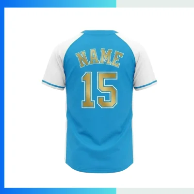 Alternative view of Premium Custom 2-Button Baseball Jersey – No Piping Full Sublimation Performance Mesh Uniform