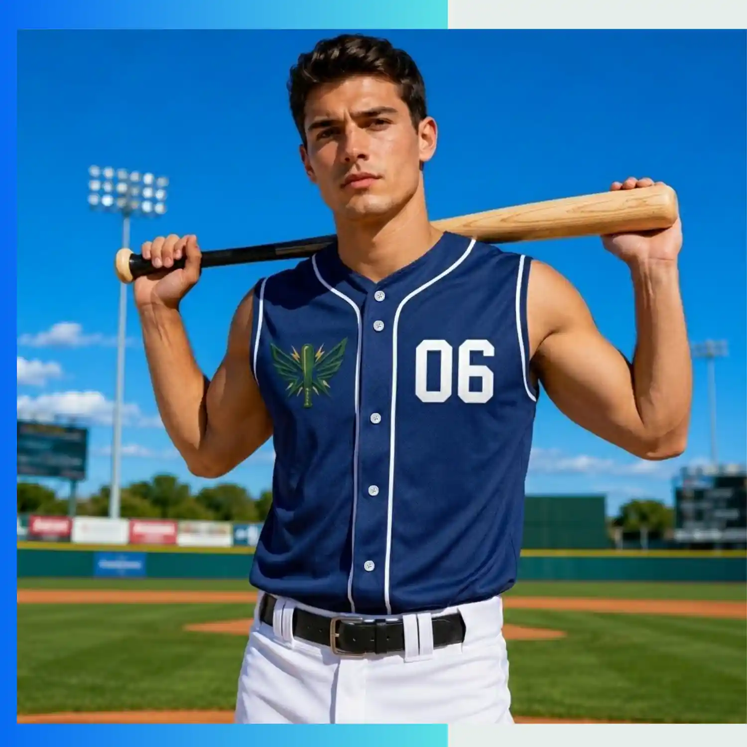 Custom Full-Button Sleeveless Baseball Jersey – Sublimated Tank Style Team Uniform - Image 3