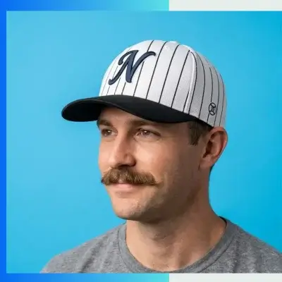 Alternative view of Custom Premium Baseball Cap – Butterfly Lattice 3D Embroidered Team Hat
