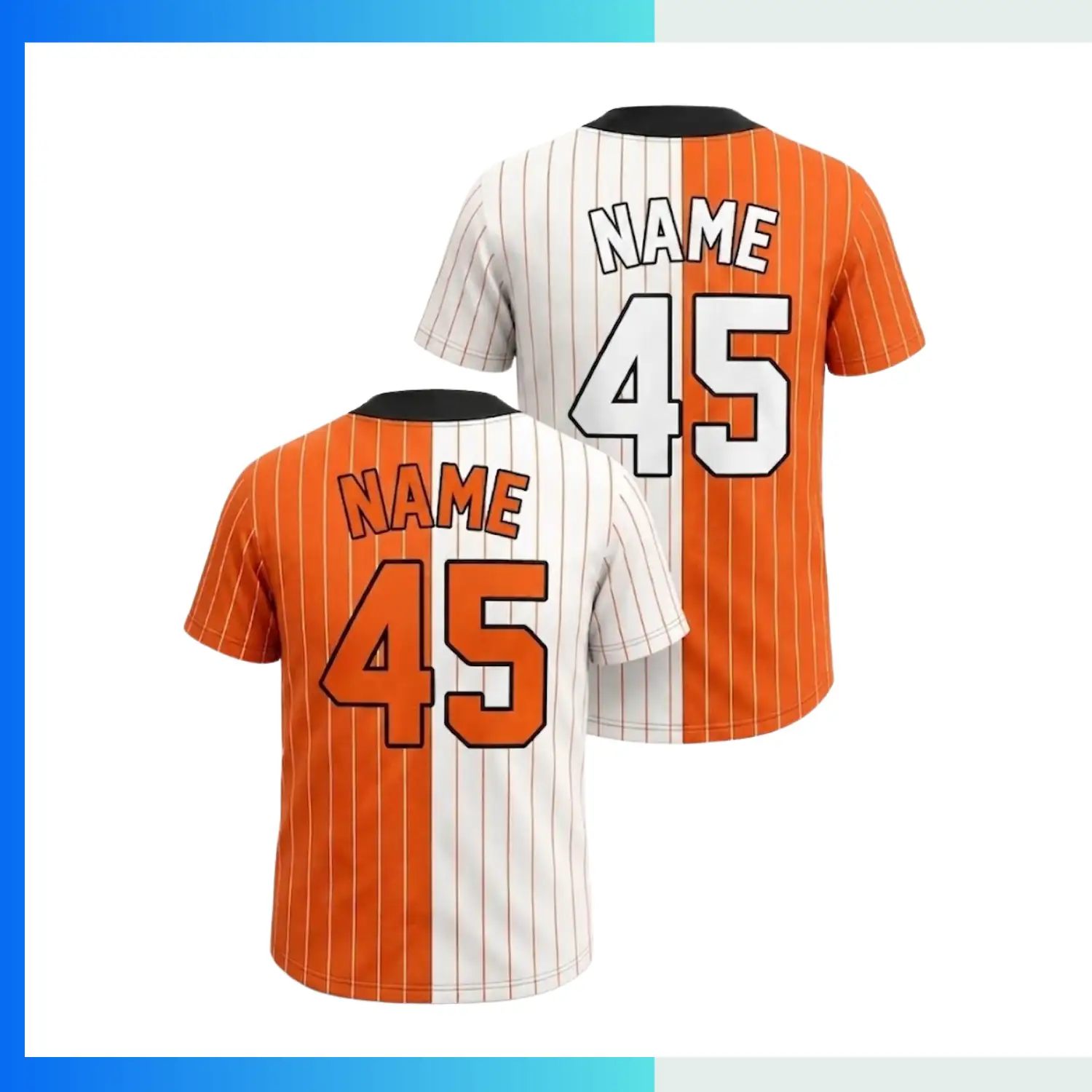 Custom Reversible Baseball Jersey – 200G Interlock Double-Sided Sublimated Team Uniform - Image 2