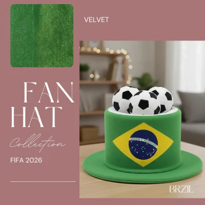 Brazil national team velvet cylindrical top hat fan hat with Brazil flag design for FIFA 2026 football matches