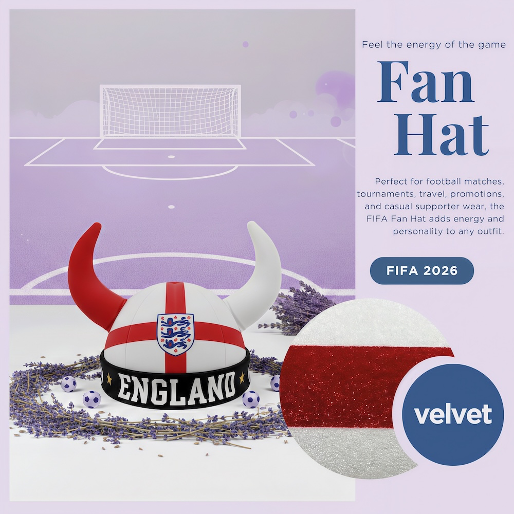 England national team velvet viking horn fan hat for FIFA 2026 football matches