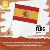 Spain national football team hand flag with red-yellow Spanish flag and national coat of arms, 68D polyester, for FIFA World Cup 2026 match day cheering